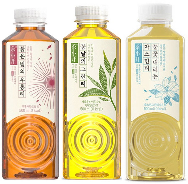 [마시자몰] 태항 3종 500ml 4개씩 붉은빛의 우롱티 + 봄날의 그린티 + 눈꽃내리는 자스민티