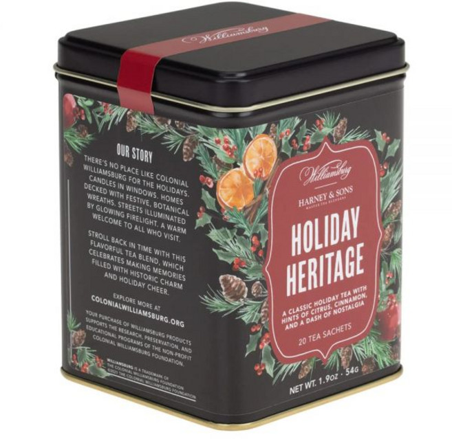 Harney & Sons Holiday Heritage Colonial Williamsburg Blend | 따뜻한 사과 계피 오렌지 껍질이 들어간 홍차 20개 (1팩)