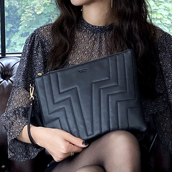 TERACOTA 천연 양가죽 클러치백 여성 남성 고급 가죽 퀼팅백 테라코타