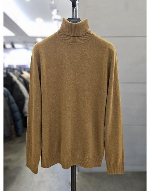 바쏘옴므 남자 카멜 목티 울 니트 폴라티 WSATZ4WN92A 450011