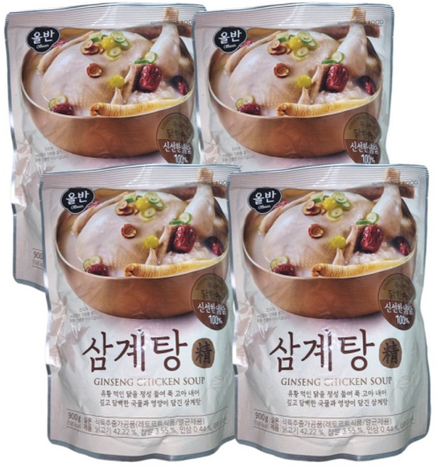 올반 삼계탕 900g 4팩, 4개