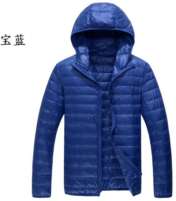 LARGE STORE日系百搭極輕素面薄羽絨連帽外套，機車外套連帽外套，男生禦寒外套