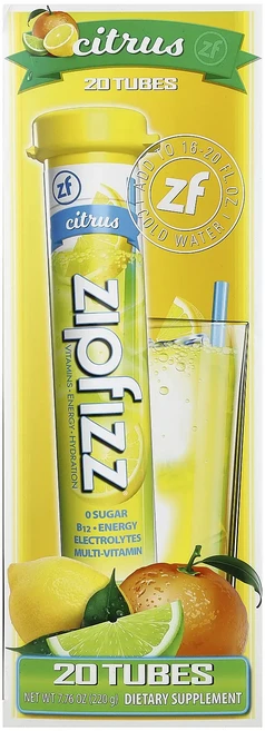 효과가 좋은 Zipfizz 에너지 드링크 믹스 시트러스 튜브 20개 개당 11g(0.39oz) 최저가격, Zipfizz에너지드링크믹스시트러스튜브20개개당11g0, 11g - 쿠팡