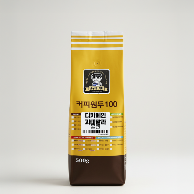 달구네커피 디카페인 과테말라 카페인없는 신선 커피원두, 500g, 홀빈(분쇄안함), 1개
