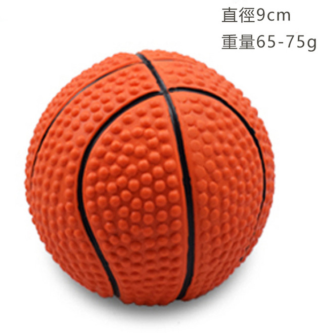 PetHaus 寵物發聲玩具球 籃球造型 棉花填充 耐咬紓壓, 1個, 籃球 L