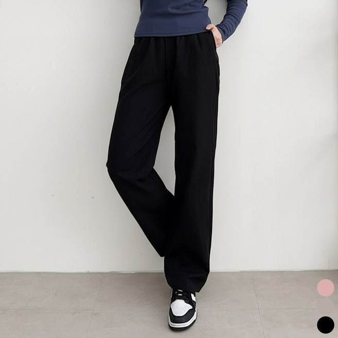 끌로이 여성용 바스락 와이드 팬츠 밴딩 아노락 경량 스판 바지 트레이닝 운동복 데일리