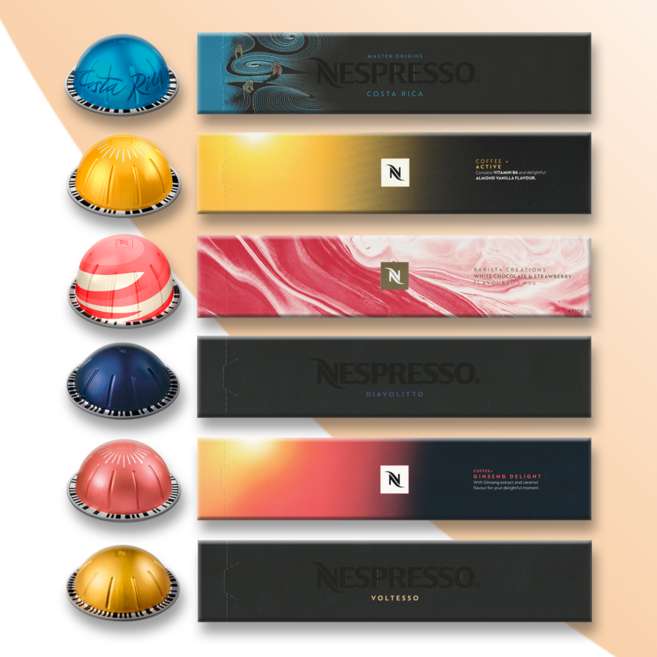 네스프레소 버츄오 캡슐 한정판 선물세트 페스티브 셀렉션 캡슐커피 버츄오팝 버츄오플러스, 6박스, 10개입, 5.2g