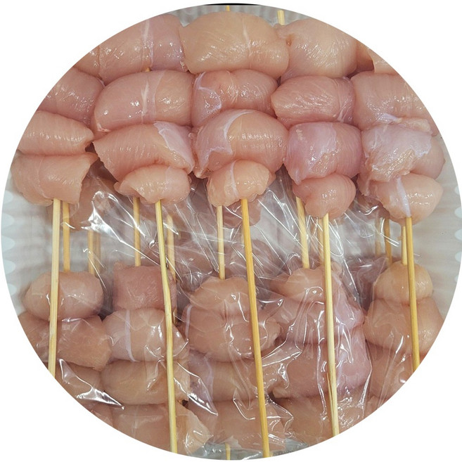 국내산 무염 닭꼬치 11종류 200g 소포장 캠핑꼬치구이 닭근위 닭염통 닭껍질 닭오돌뼈 닭껍질 무뼈닭발 닭목살 닭순살 안심꼬치 닭윙꼬치, 닭안심꼬치200g, 1개