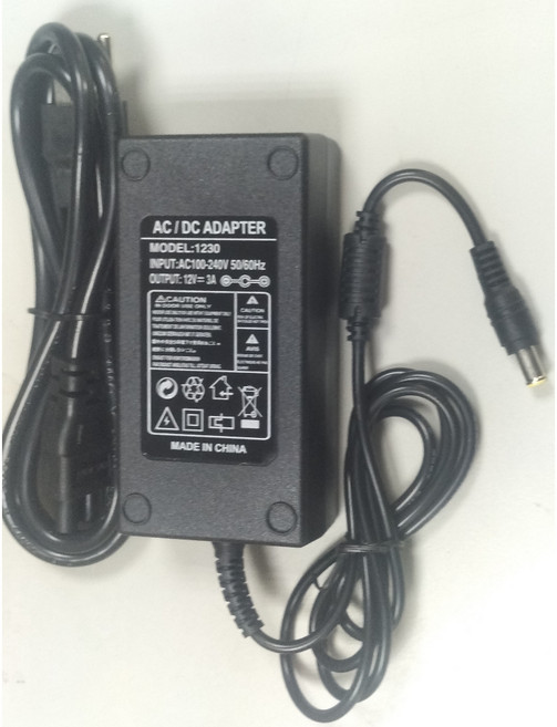 全新 LG 螢幕 副廠 變壓器 12V 3A 36W(圓形帶針) 內徑4.4 外徑 6.5mm, 1個, 黑
