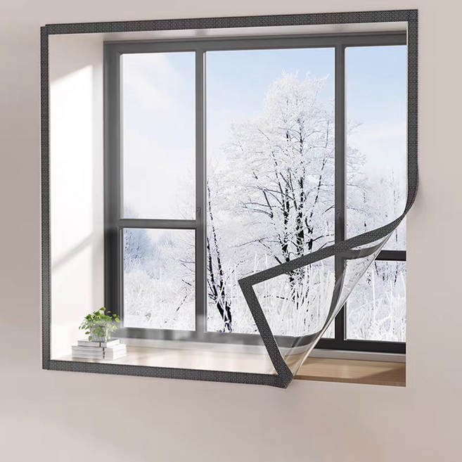 DEEKAILE 창문 방풍비닐 벨크로 커튼바람막이 방풍막 외풍차단 25년최신형, cm