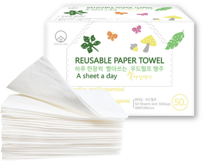 [SEOULIAN] 하루 한장씩 빨아쓰는 우드 행주, 1개, 50개