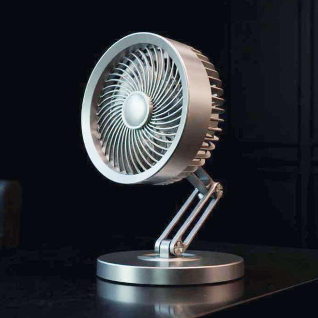 알루미늄 프레임 데스크탑 쿨러팬 _ 탁상 선풍기_회전 관절 자유 변형