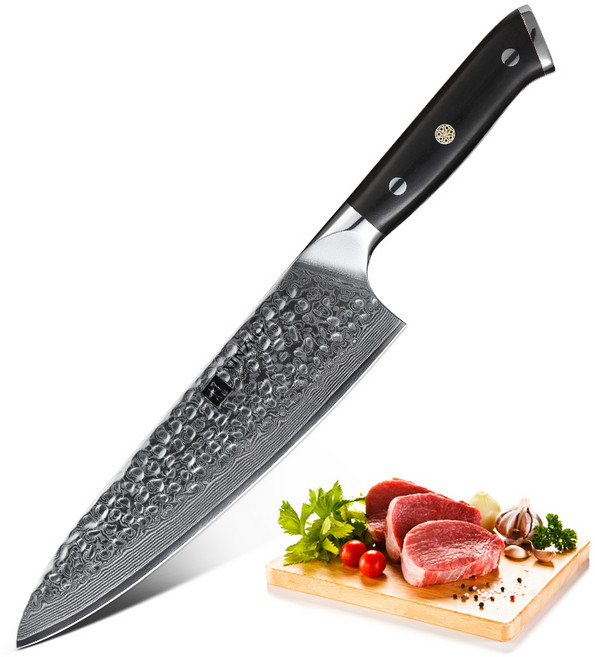 신쥬오 67겹 다마스커스 쉐프 나이프 규토 B13H, 혼합색상, 1개