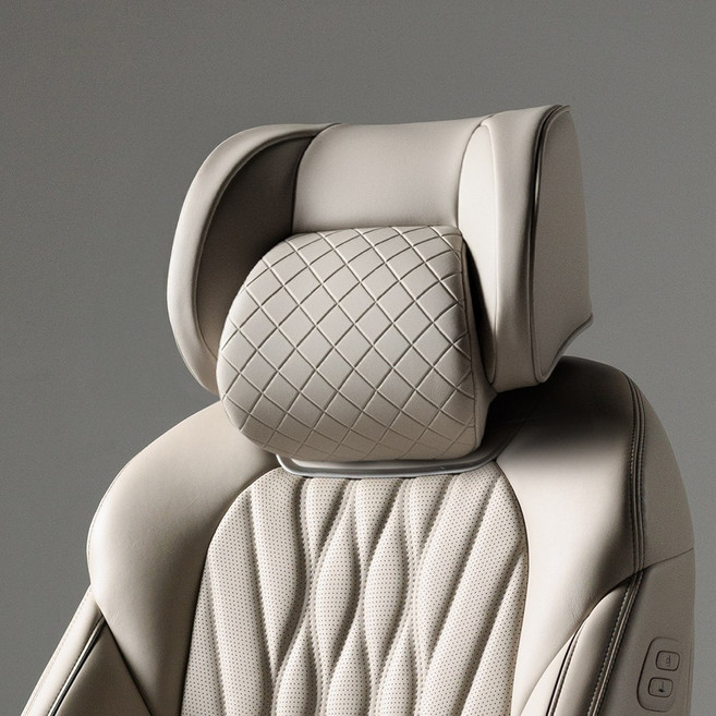 아임반 SP누빔 2세대 목쿠션 일체형 헤드레스트 차량용 목쿠션 자동차 목베개 1P, 1개, 코튼베이지