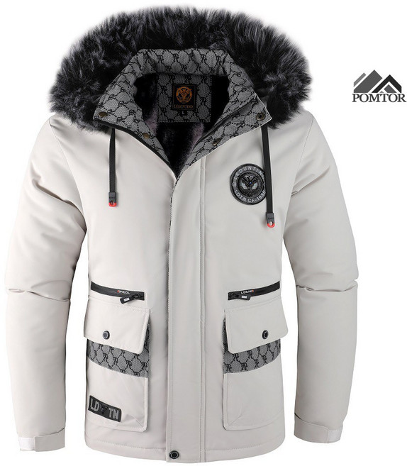 POMTOR 남성 기모 도톰 후드 패딩점퍼 캐주얼 보온 바람막이 코트 야상 점퍼