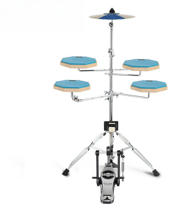 무소음 가정용 연습용 세트형 드럼 패드 심벌즈 페달 풀세트, 01. 1세트, 03. 블루 A타입, 1개