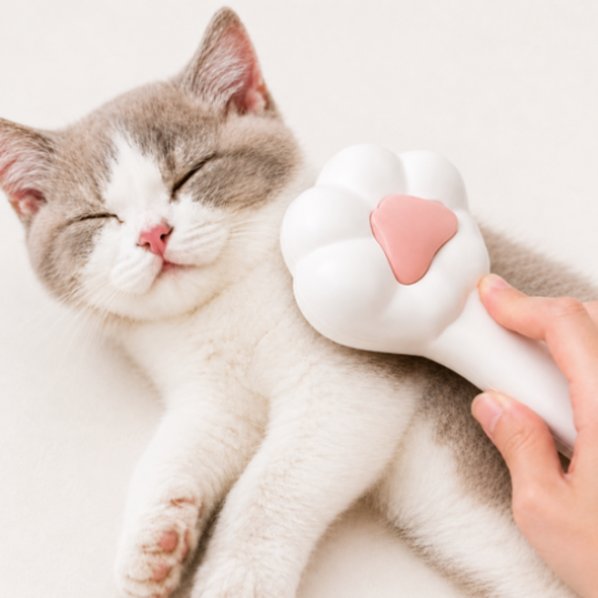 픽브릭 강아지 고양이 죽은털제거 브러쉬 저자극 반려동물 빗, 1개, 화이트