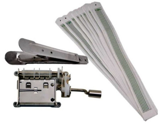 수동 오르골 DIY 악보 클립 세트 15노트 - 펀치 포함 음악 태교 취미 키트