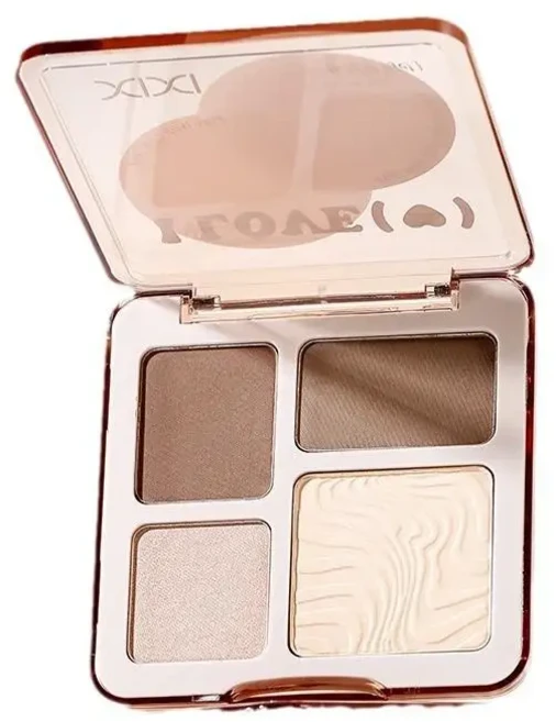 4색 컨투어 팔레트 메이크업 하이라이트 & 브론저가 포함된 올인원 페이스 스컬프팅 키트 색소가 풍부한 코, 01 A - 쿠팡