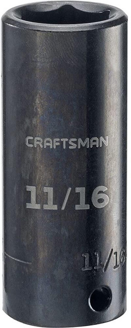 CRAFTSMAN 임팩트 소켓 딥 SAE 0.9cm(3/8인치) 드라이브 0.9cm(11/16인치) (CMMT15897), CRAFTSMAN 임팩트 소켓, 딥, SAE, 0.9c