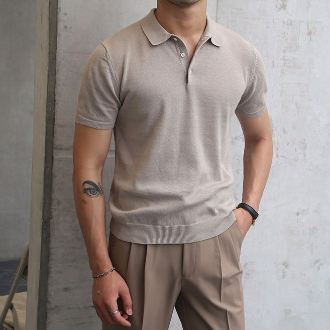 Asure 남성티셔츠 폴로반팔티 니트 머슬핏 기본티 데일리룩