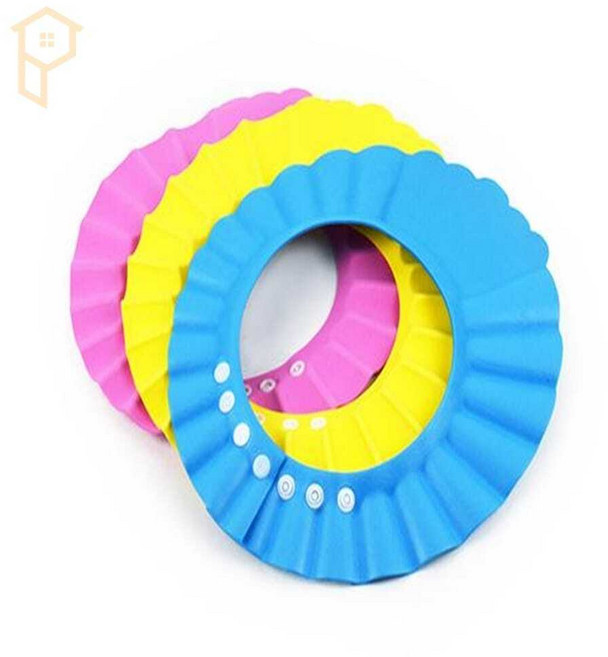 루움 샴푸캡 크기조절 아기목욕, 일반형 옐로우, 1개