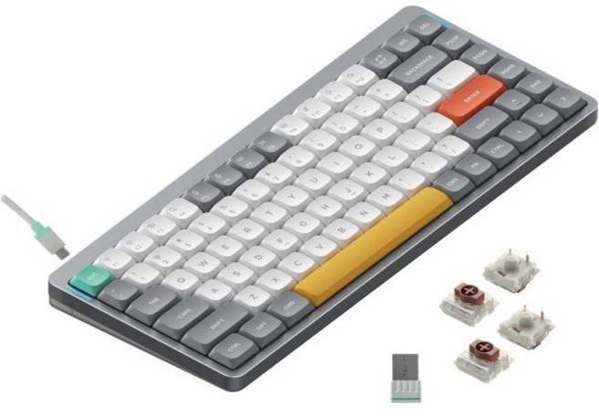 누피 Air75 V2 기계식 키보드 유무선 PC 맥 리눅스 호환 게이트론 스위치, Gateron Brown Switch, Grey, 갈축