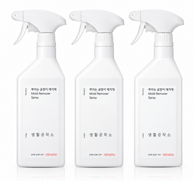 생활공작소 뿌리는 곰팡이 제거제, 750ml, 3개
