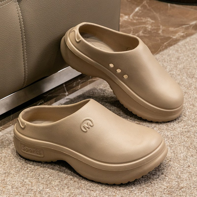 크레스티 남녀공용 통굽 EVA 방수 조리화 키높이 초경량 슬리퍼 미끄럼방지 다용도 주방화