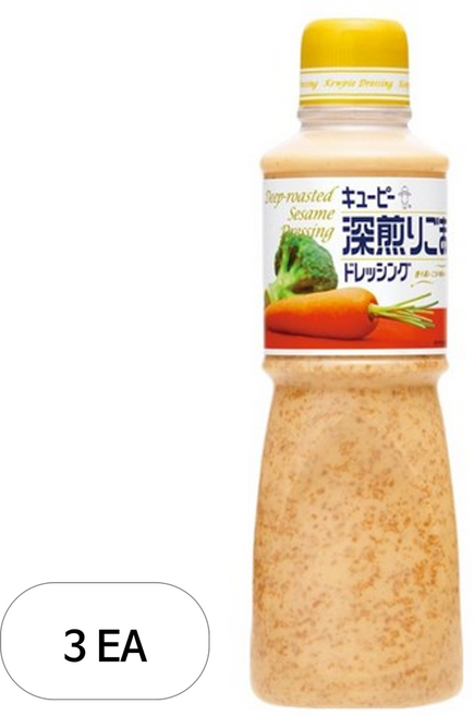 큐피 딥 로스티드 참깨 드레싱, 600ml, 3개