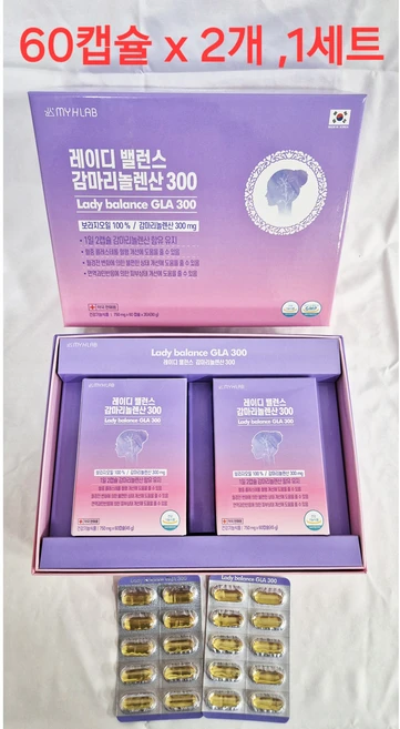 마이에이치랩 레이디 밸런스 감마리놀렌산 300 750mg x 60캡슐 x 2EA (원산지: 국내산), 120정, 1개 - 쿠팡
