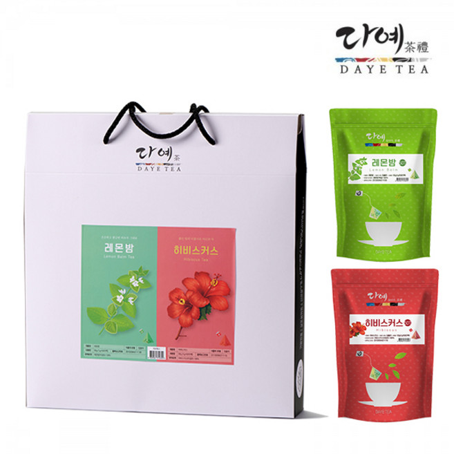 [본사직영] 다예 100잔용 허브톡스 차 선물세트 레몬밤+히비스커스, 100개입, 1세트