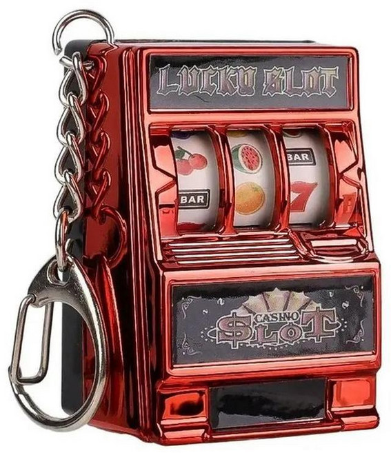 미니 도박 슬롯 머신 키 체인 창의적 아케이드 포켓 과일 행운의 잭팟 가제트 모형 스트레스 방지 재미있는 게임, 19. Red