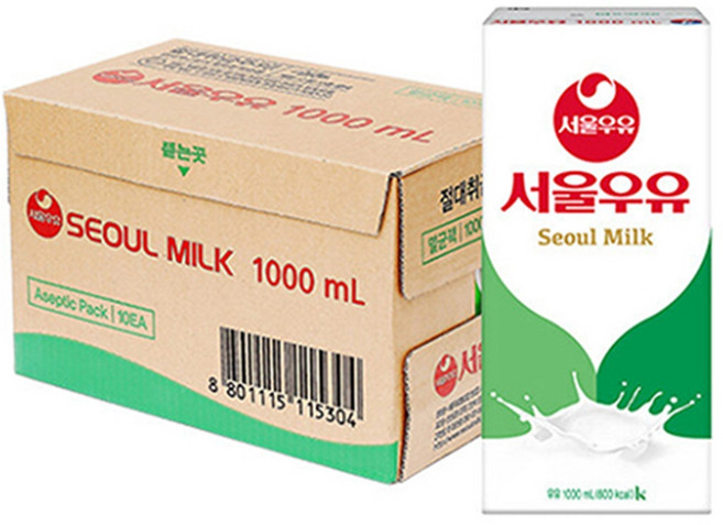 서울우유 멸균우유 1000ml 10개입, 10개, 1L