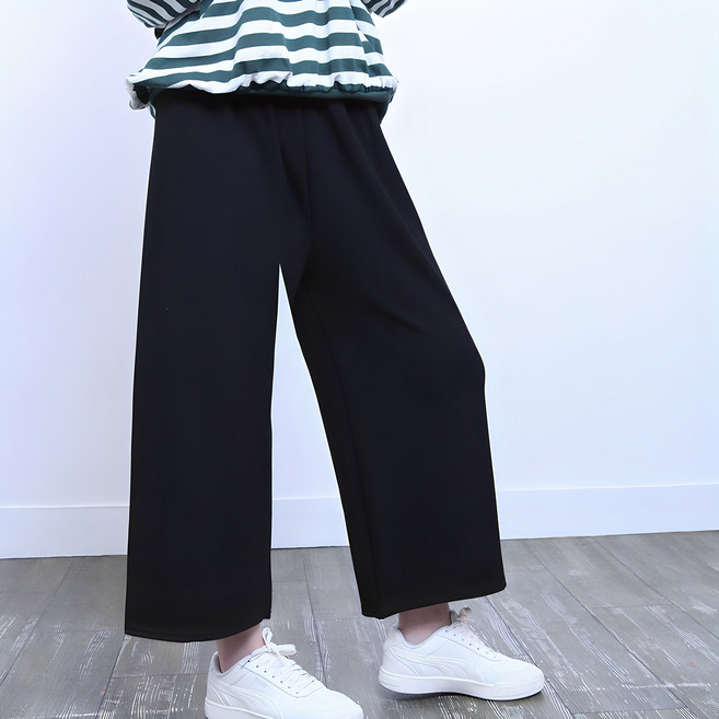 이루하루 봄가을 빅사이즈 통바지 오버핏 밴딩 와이드 스판 팬츠 55-99