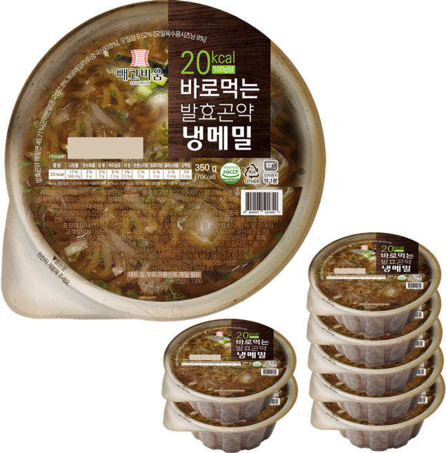 빼고비움 저칼로리 바로먹는 발효곤약 냉메밀 79kcal, 8개, 350g
