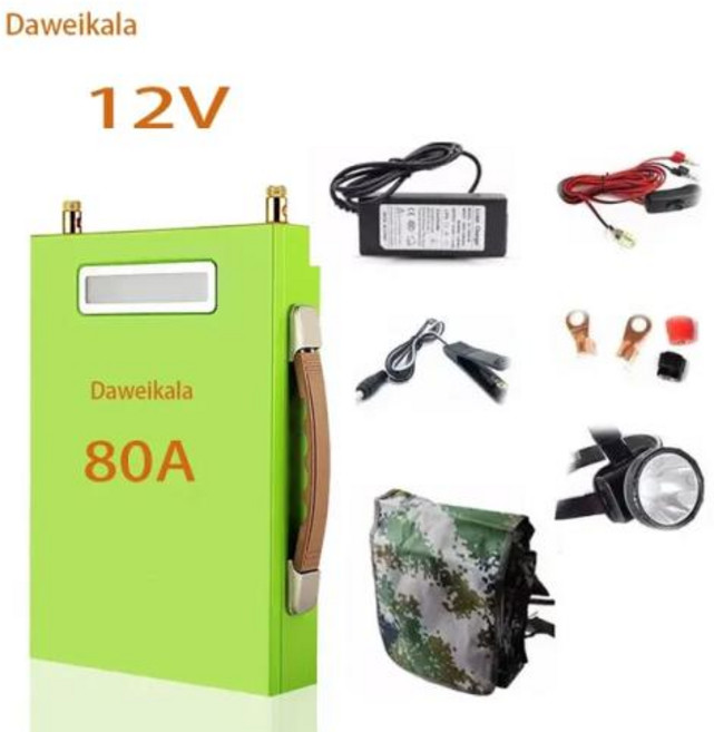 대용량 리튬 배터리 휴대용 발전소 태양광 발전기 배터리 DC 야외 카메라 비상 전원 공급 장치 12V180AH, 2) 12V80A, 02 12V80A