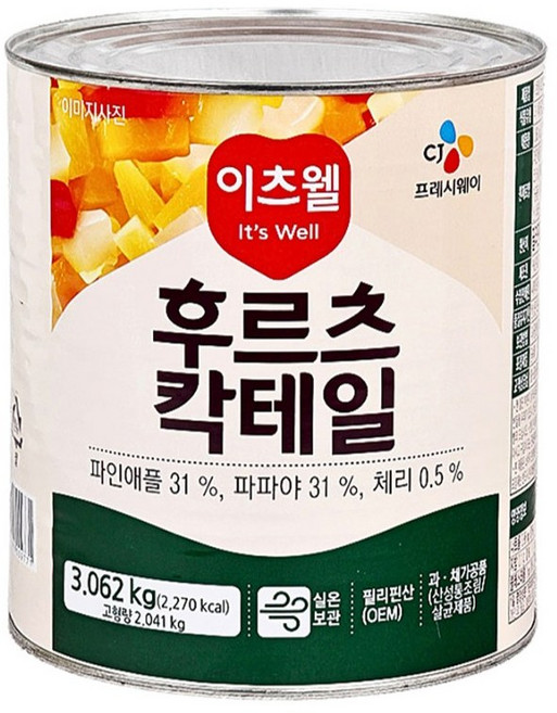 (무)이츠웰 후르츠칵테일3.062kg, 4개