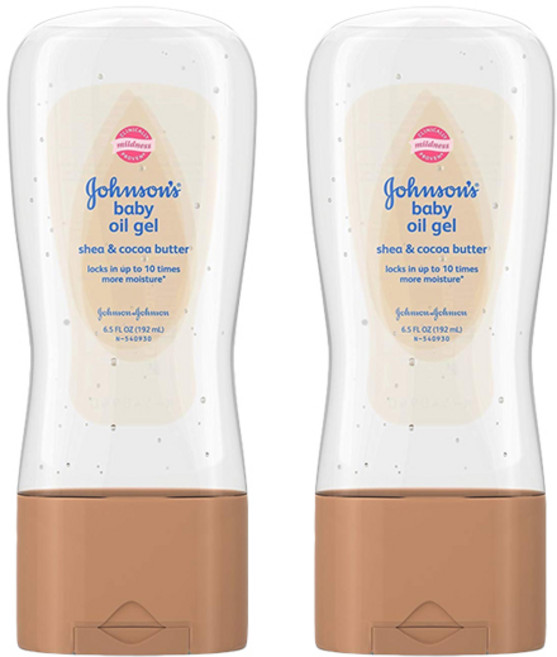 존슨즈베이비 오일 젤 시어 & 코코아 버터, 192ml, 2개