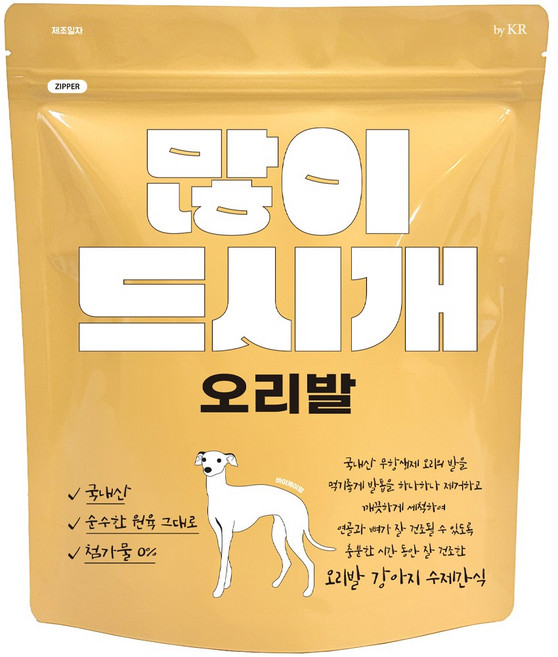 바이케이알 많이드시개 대용량 수제 간식, 오리발, 400g, 1개