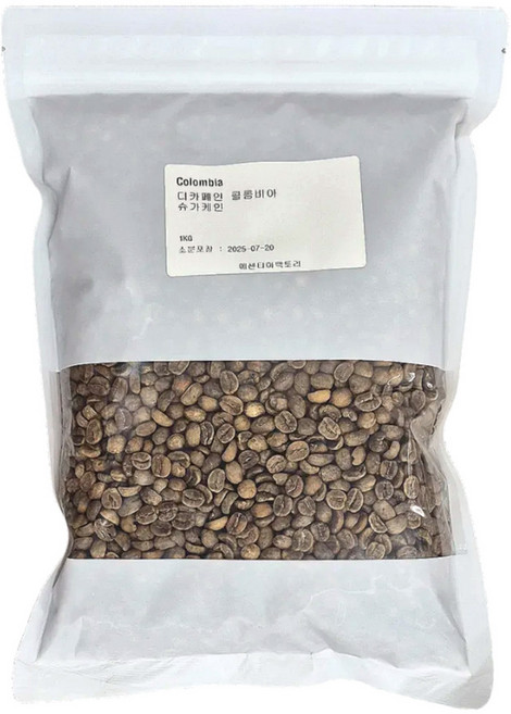 디카페인 콜롬비아 슈가케인 커피 생두 1kg 뉴크롭, 1개