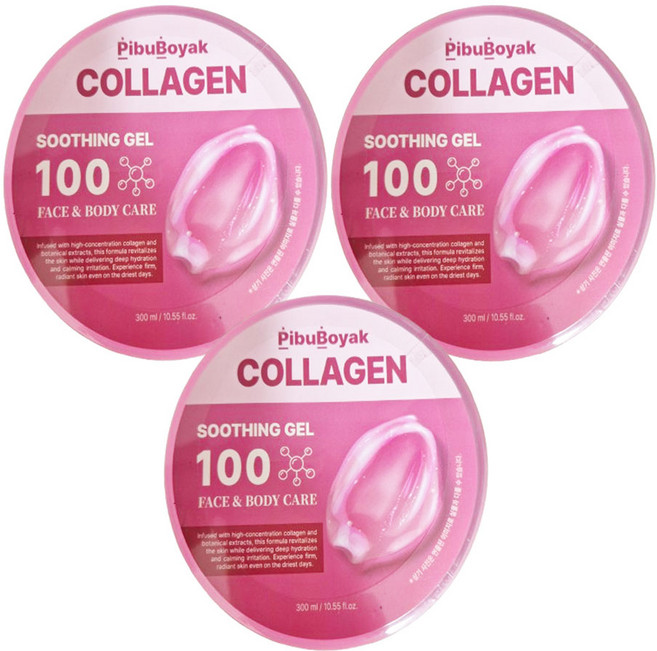 피부보약 콜라겐 수딩젤 보습 진정 수분 크림, 3개, 300ml