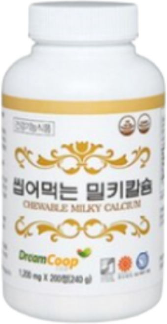 드림쿱 씹어먹는 밀키칼슘, 200정, 1개