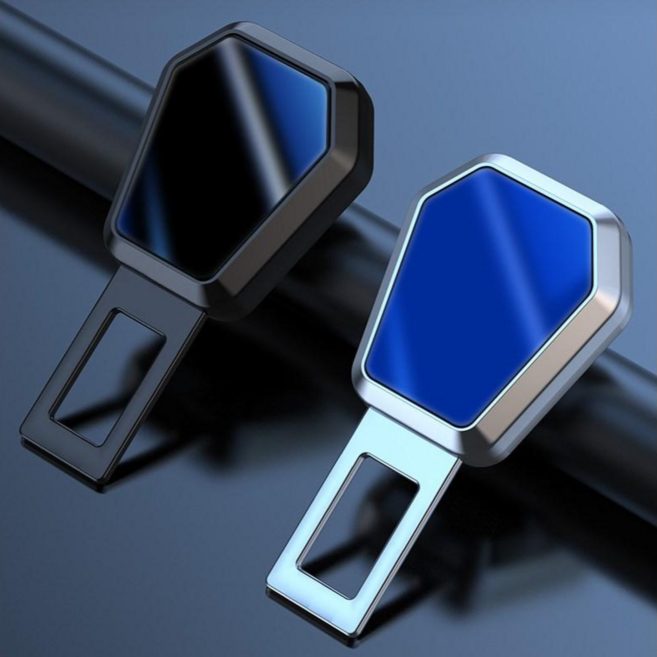 아망디에 럭셔리 메탈 안전벨트 연장 클립 익스텐더 2개입 세트 미러링 메탈 소재, 1세트, 블랙