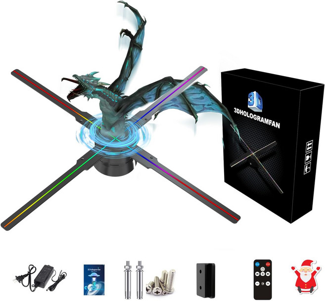 3DHologramFan 18.1인치 홀로그램팬 리모컨블루투스WIFI700 비디오 라이브러리 HD LED 2000 * 1444PX 해상도 사진 팬 스피너 소형, 18.1-inch(APP+WIFI