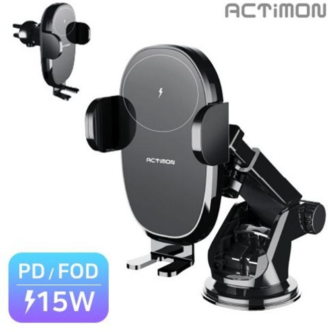 15W-PD 차량용고속무선충전기 FOD 송풍구 대시보드, 단일, 1개