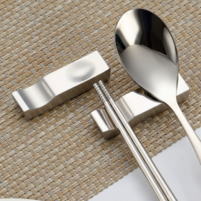 아르본드 오래쓰는 304스텐 수저받침, 2개, 실버