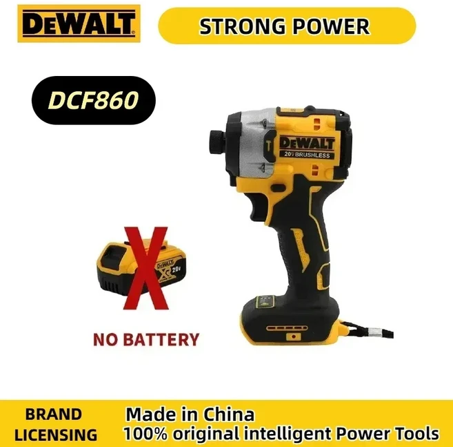 디월트 DCF860 브러시리스 전동 드릴 드라이버 무선 콤팩트 드릴/드라이버 충전식 업그레이드 드릴 전동 공, 1)860 No battery