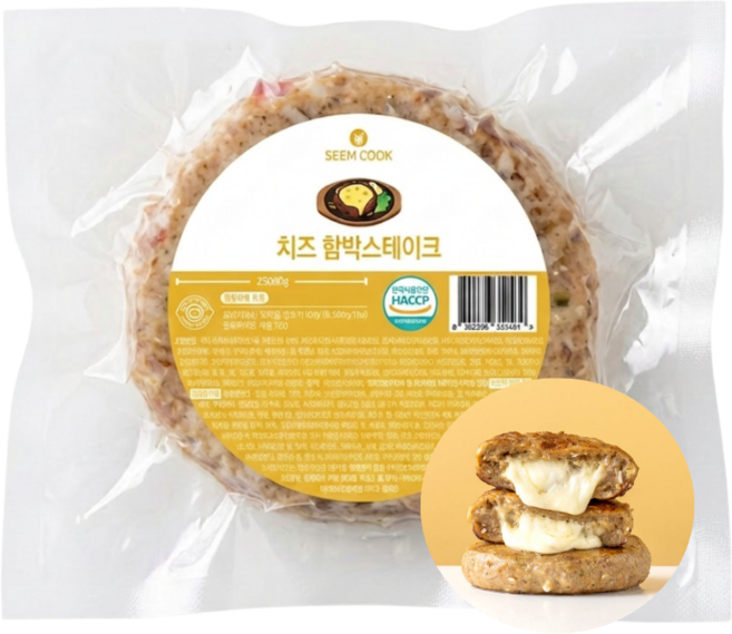 [베리쿡] 아기반찬 치즈함박스테이크, 100g, 3개