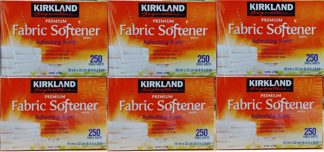 커클랜드시그니춰 드라이시트 시트형 섬유유연제 본품, 6개, 250매